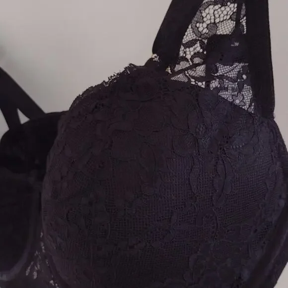NWT City Chic Women's Size 40G Giselle Contour Underwired Demi Bra Black Lace - Picture 4 of 9